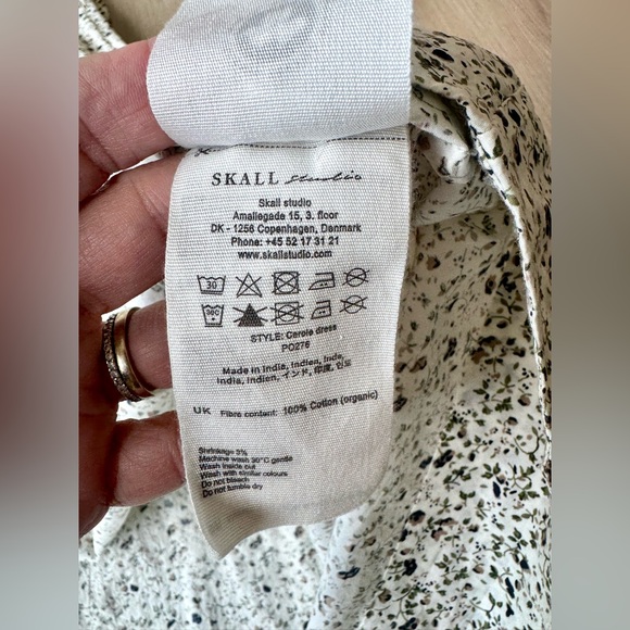 Skall Studio Carole Dress Bluebell Floral Organic Cotton Prairie Midi EU 36 EUC - Picture 13 of 16